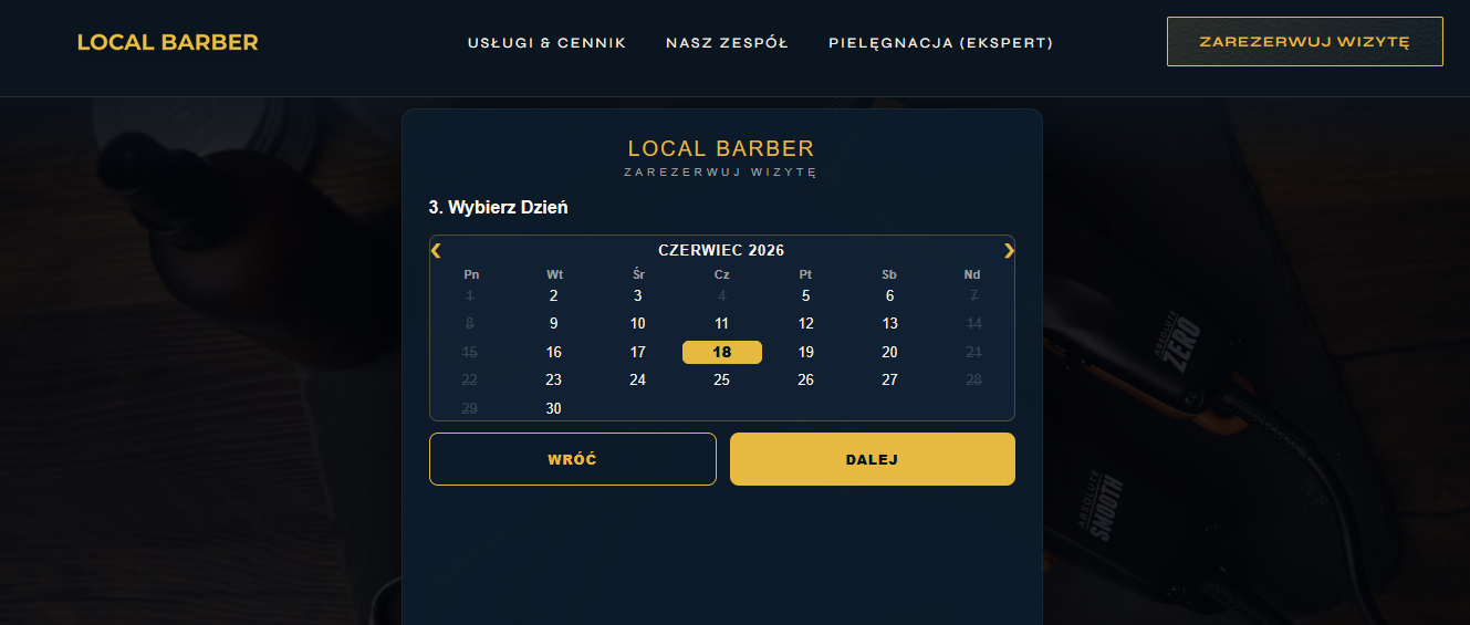System rezerwacji wizyt dla salonu fryzjerskiego
