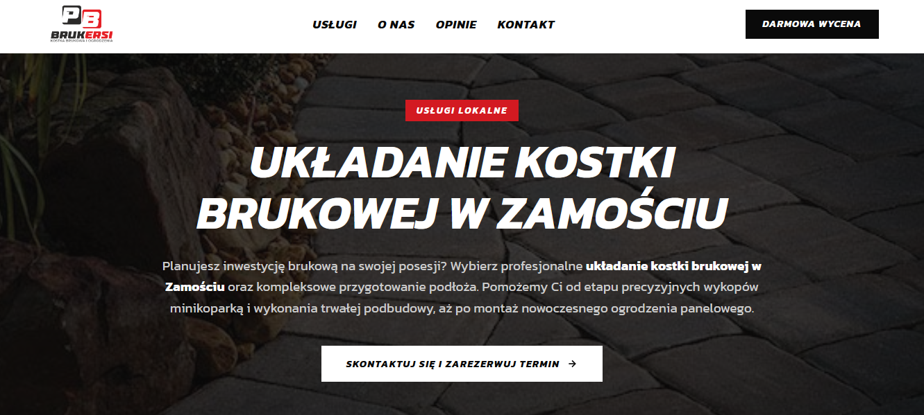 Strona lokalna dla firmy brukarskiej zamość