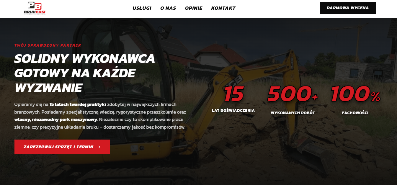Strona dla firmy budowlanej i brukarskiej Brukersi