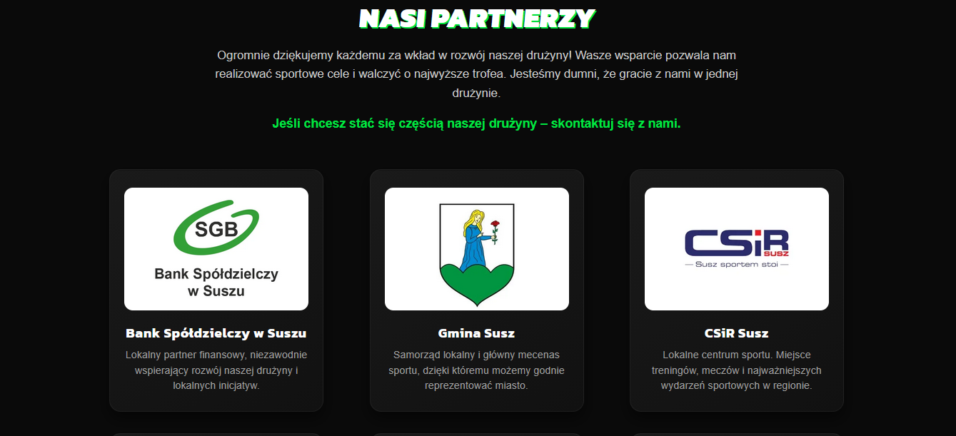 Sponsorzy i partnerzy klubu sportowego